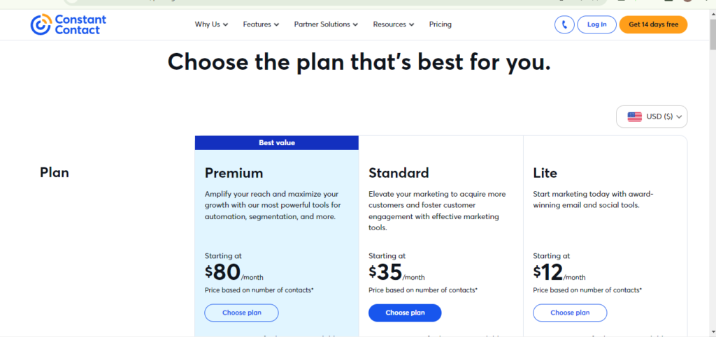 Pricing Plans Constant Contact